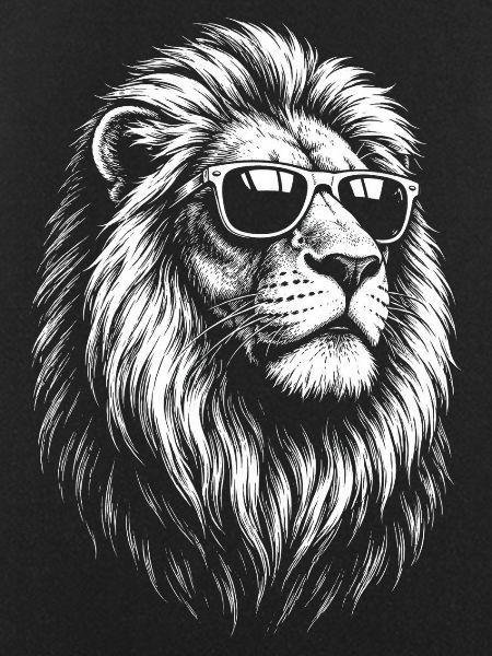 Löwe mit Sonnenbrille 