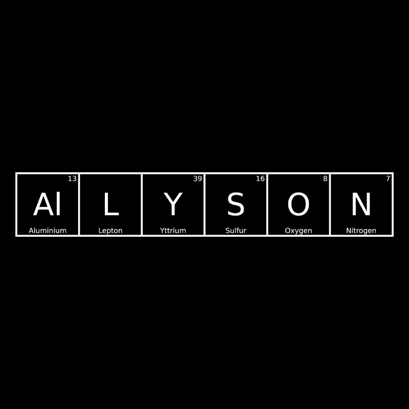Allyson Name First Name Chemistry Periodic Table Element