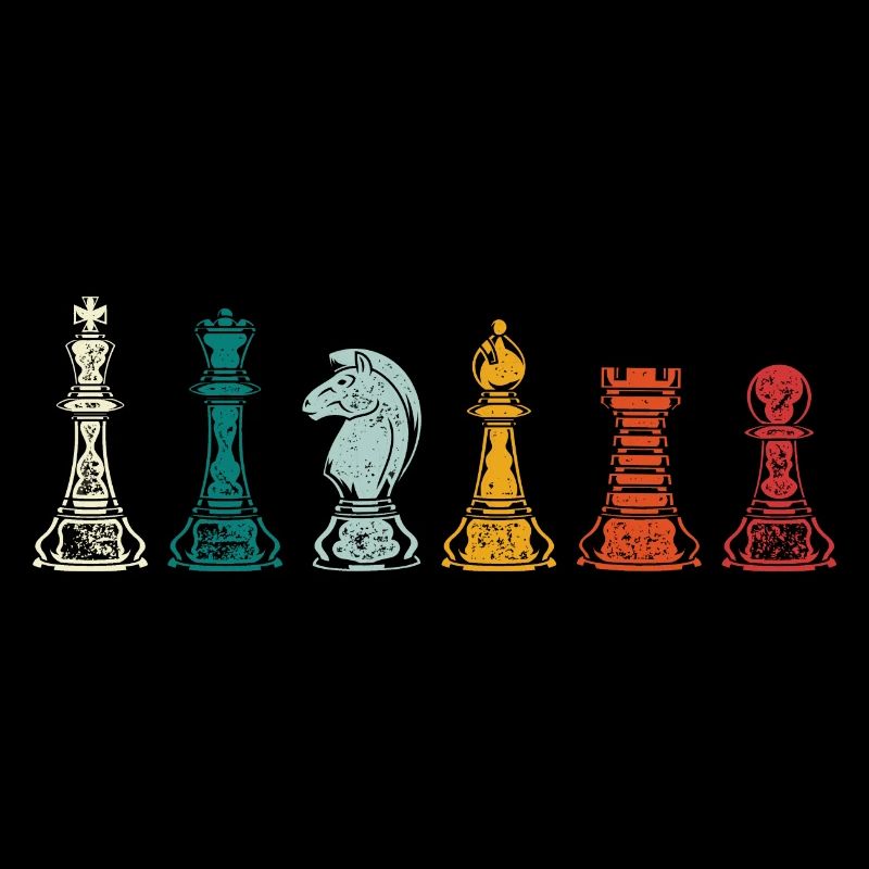 Retro chess pieces chess