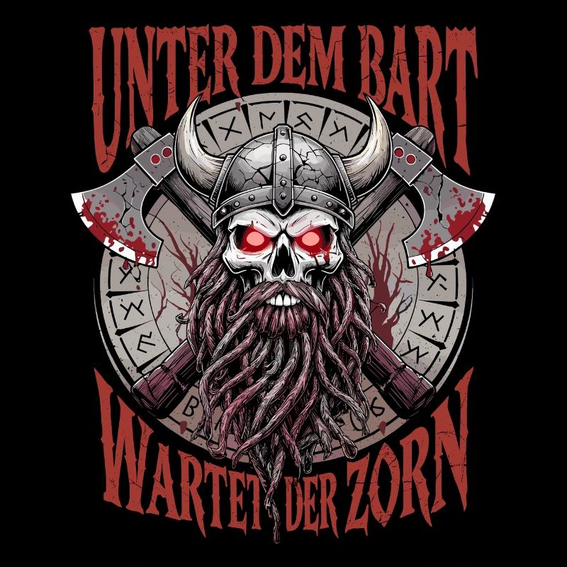 Böser Alter Mann Wikinger Unter dem Bart Zorn