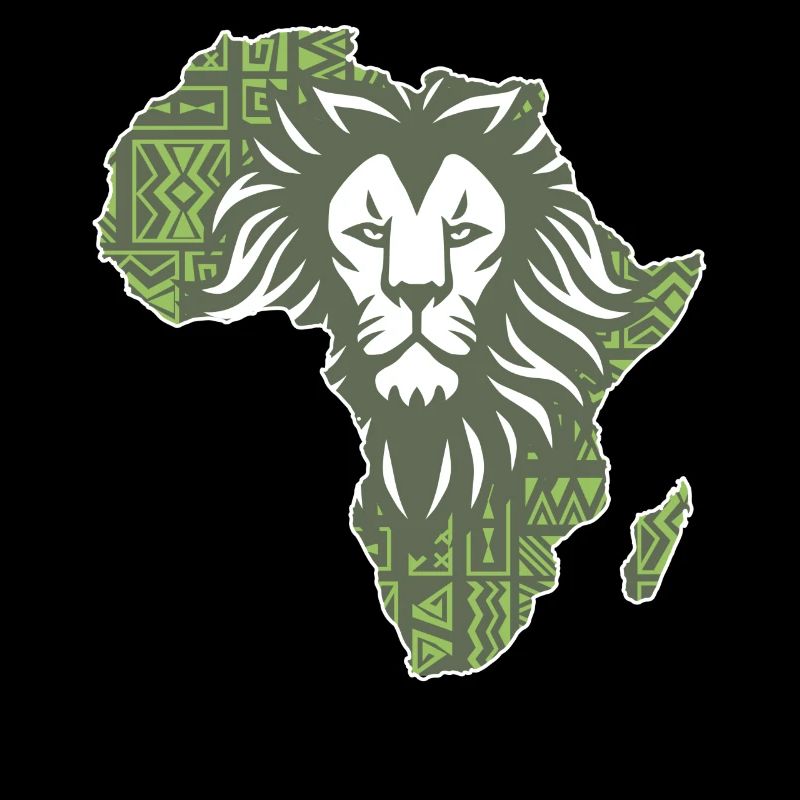 Roar Africa Map Lion Face Reggae Rasta Gift Design