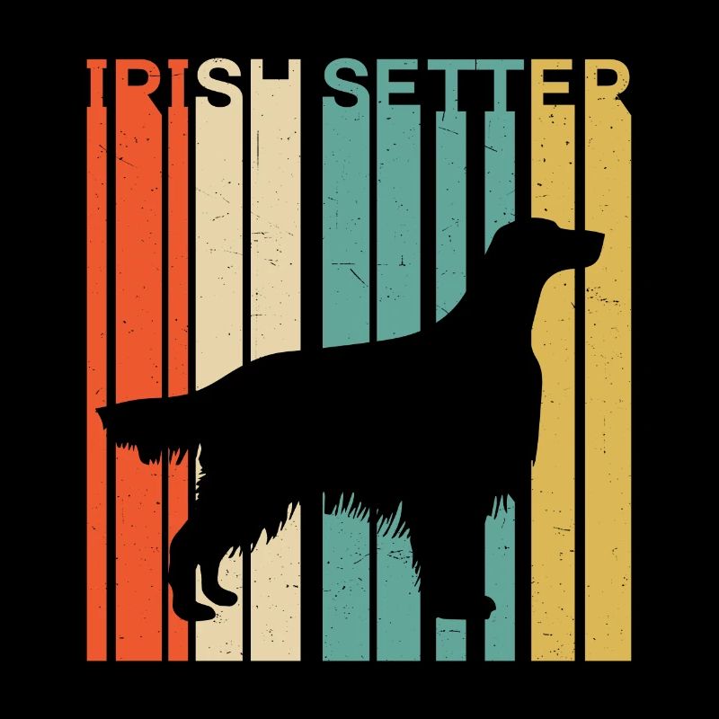 Retro Vintage Irish Red Setter Silhouette