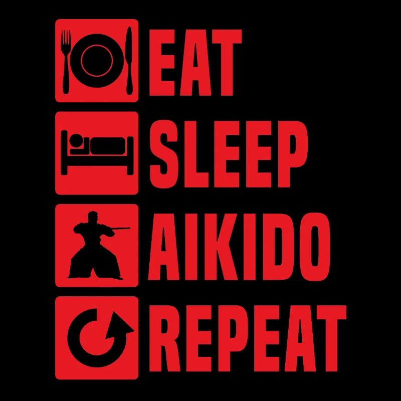Combattant d’Aïkido Manger Sommeil Aïkido Répéter Garçon Mâle