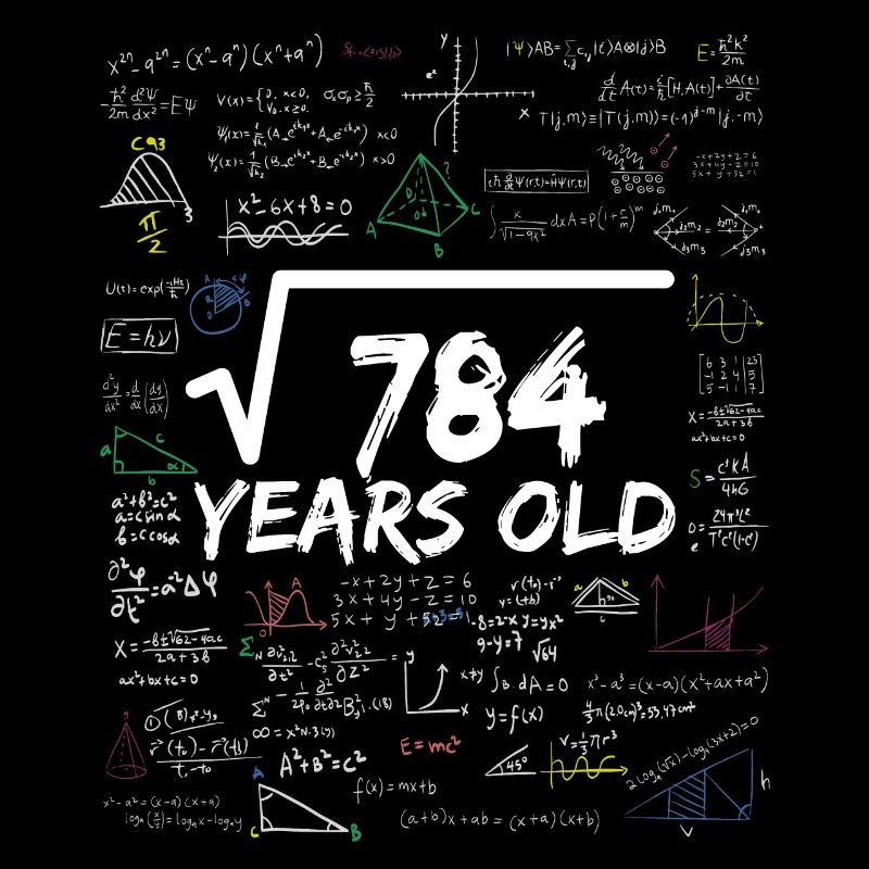 Square Root of 784 28TH Funny Math Birthday