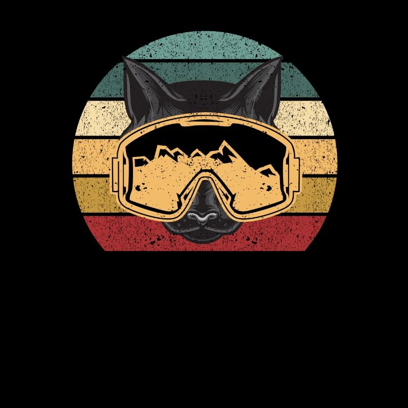 Ski Cat Skiing Goggles Kitten Skier Katz