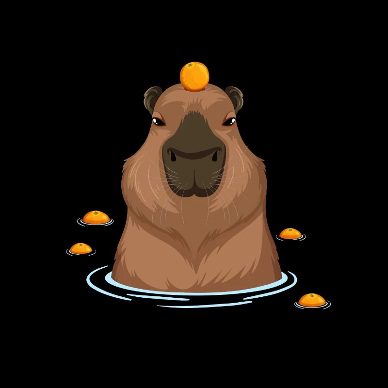 Drôle Capybara Oranges Rongeurs Coin Cochon d’Inde Jeu de mots