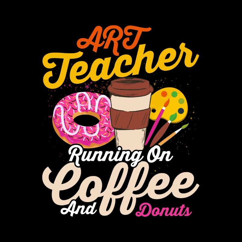 Un professeur d’art en cours d’exécution sur l’éducation au café et aux beignets