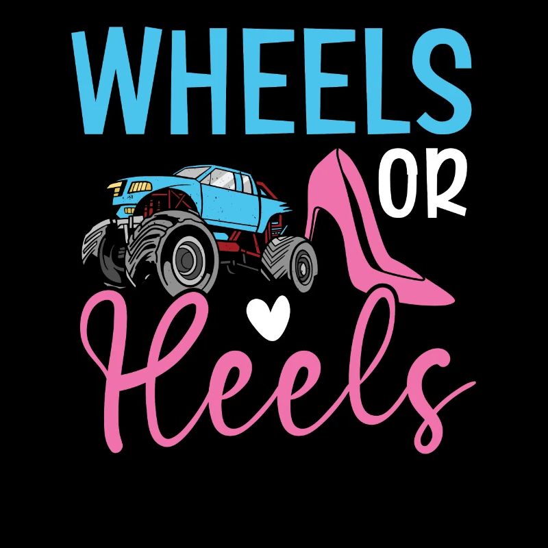 Räder oder Fersen Baby Ankündigung Geschlecht Enthüllung