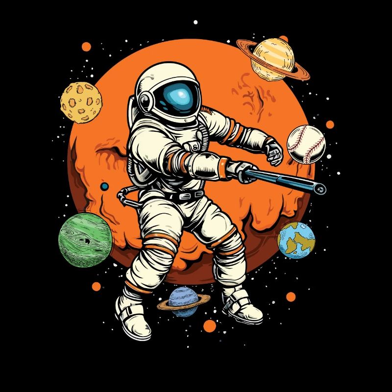 Baseball Astronaut Baseball Player Outerspace