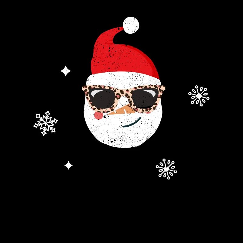 Funny Christmas Snowman Face Leopard