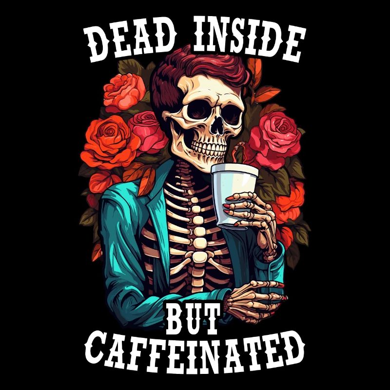 Dead Inside Sarcastic Gothic Skeleton Halloween