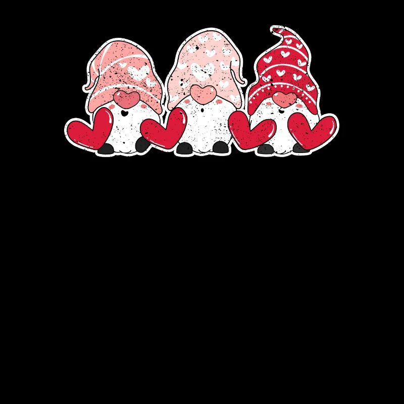 Three Dwarfs Heart Happy Valentine's Day Hearts Gnome