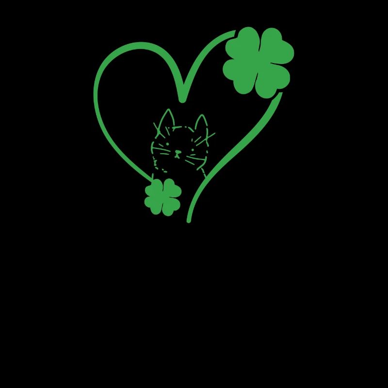 Cat Silhouette Shamrock St Patrick's Day