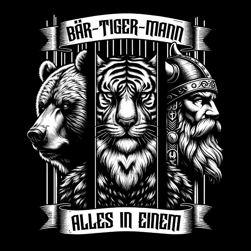 Bärtigermann Bär Tiger Mann Geschenk Bart