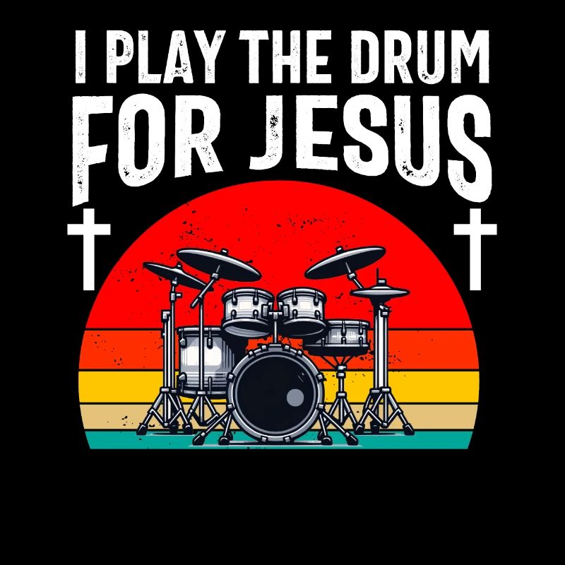 Christian Drummer Drum Player Stick Men Jesus