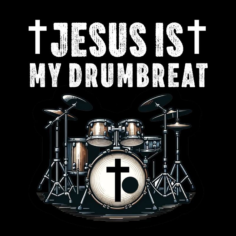 Christian Drummer Drum Player Stick Men Jesus