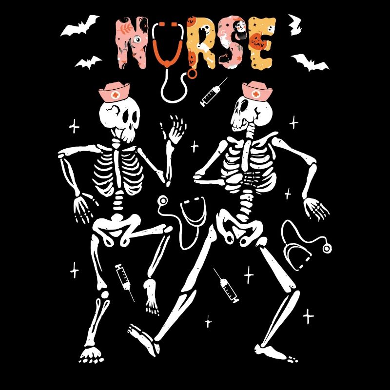 Funny Night Shift Nurse Skeleton Halloween RN