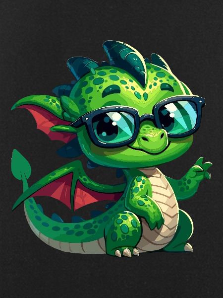 Drache mit Brille in Comicstyle