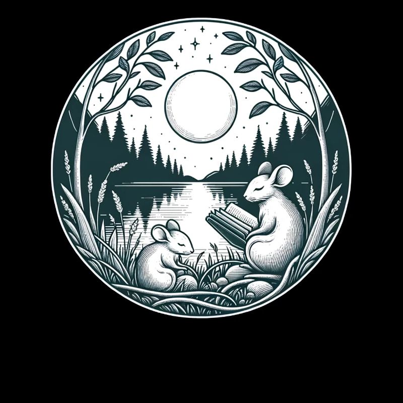 Mouse Wilderness Book Reading Full Moon Lake