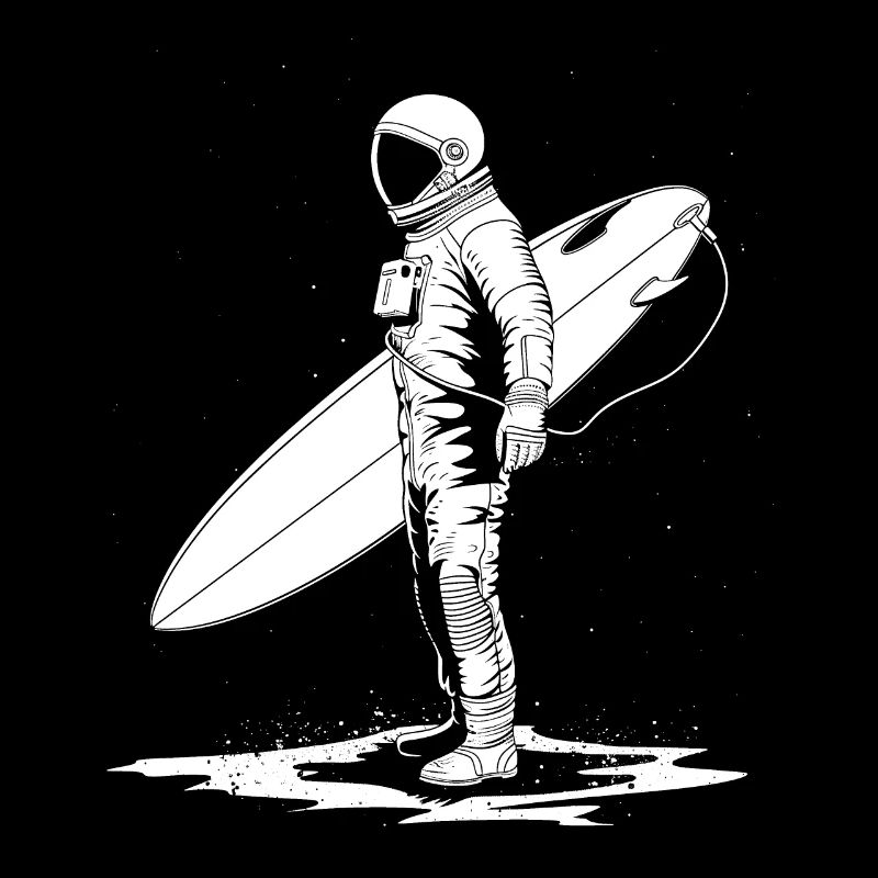 Cadeau de surfeur d’astronaute vintage