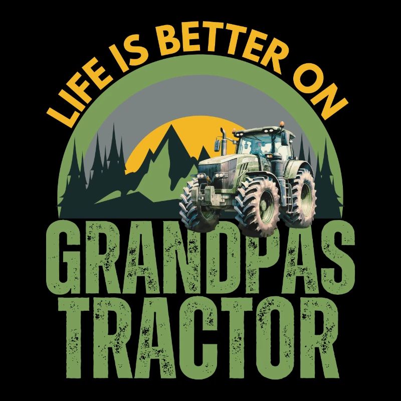 Das Leben ist besser auf Opas Traktor