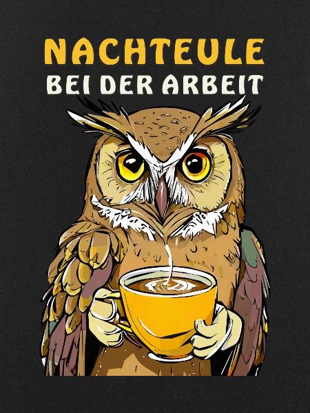 NACHTEULE BEI DER ARBEIT