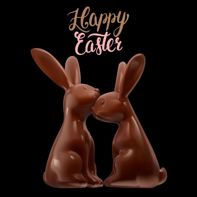 Happy Easter chocolate bunnies