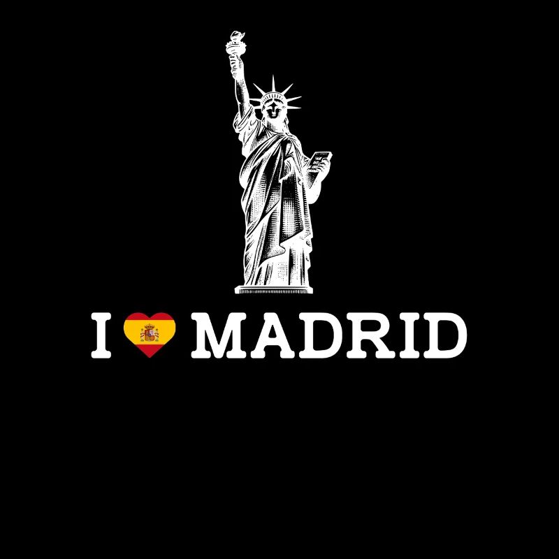 Ich liebe Madrid Spanien Herz Flagge Freiheitsstatue