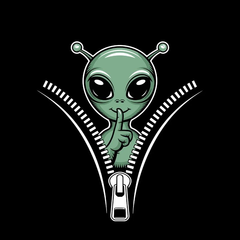 Funny alien with zipper design