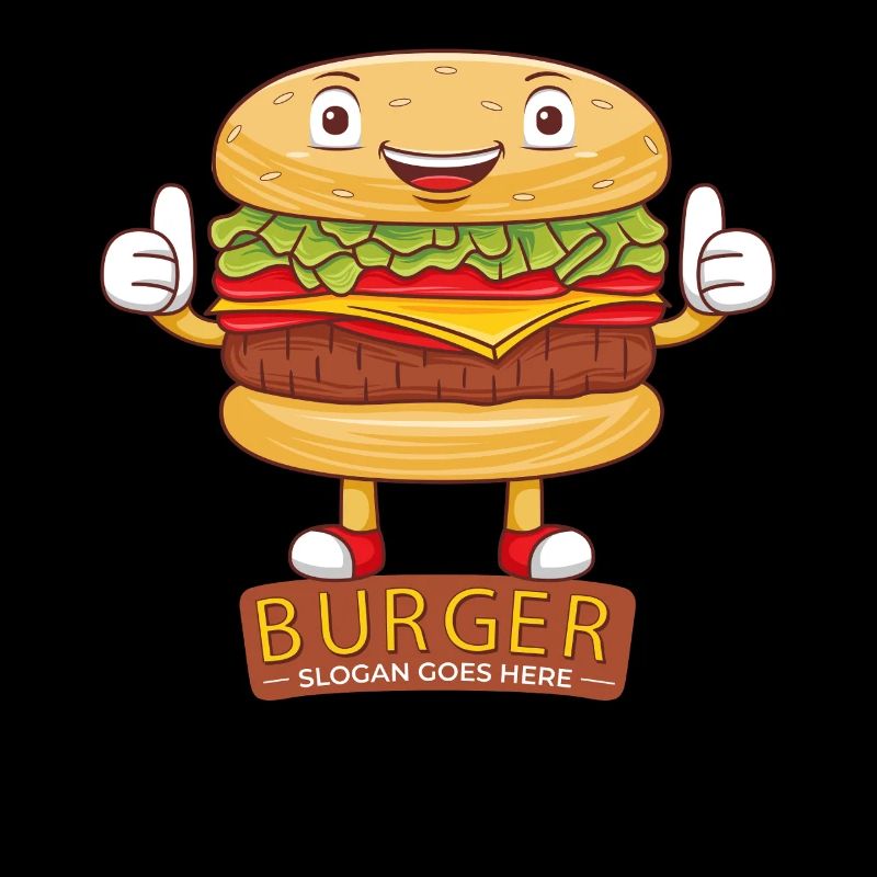 Cute Burger Cartoon Art