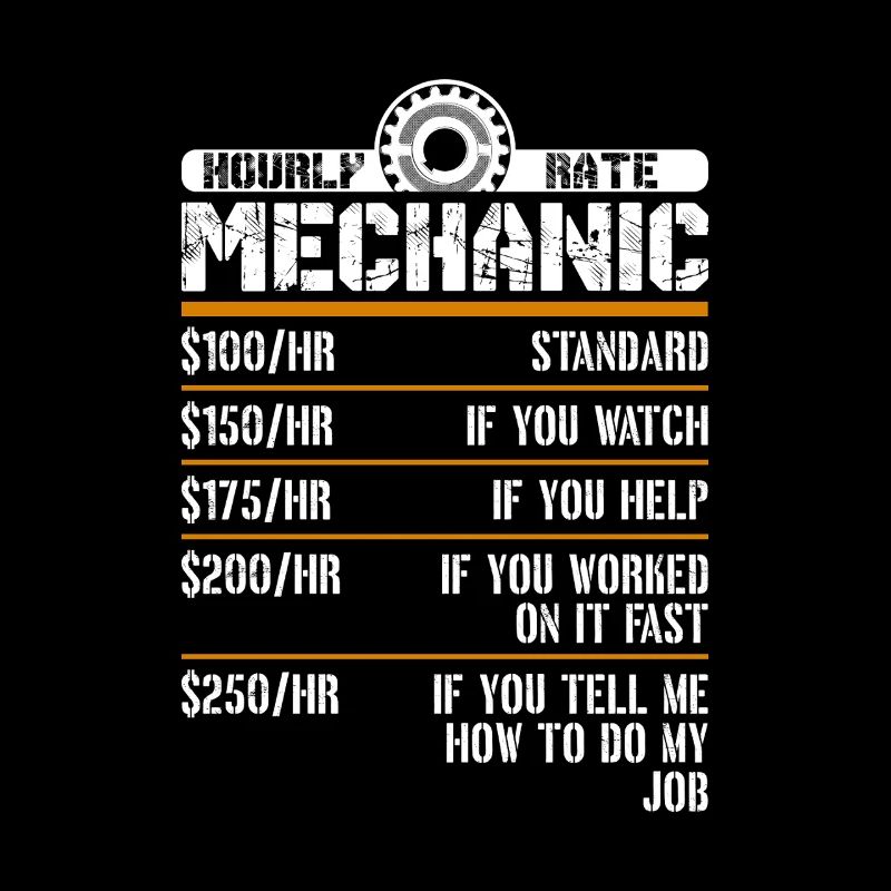 Mechanic Hourly Rate – Funny Garage Rules