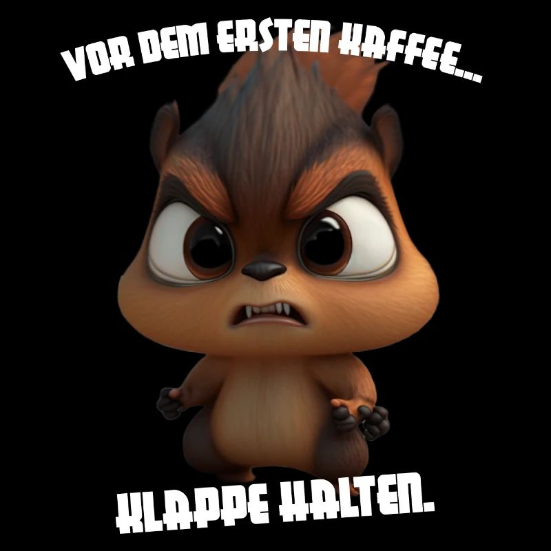 süßes Eichhörnchen mit Spruch Kaffee