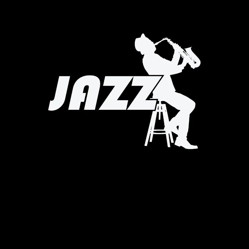 Jazz mit Saxophone auf einem Barhocker