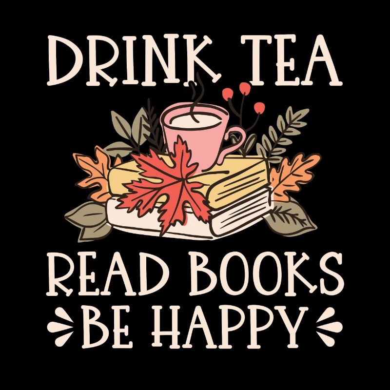 Tee Trinken Bücher Lesen Glücklich Sein