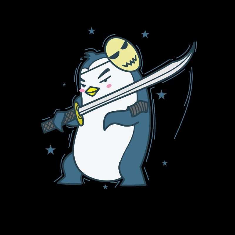Penguin with mask and sword Antarctica