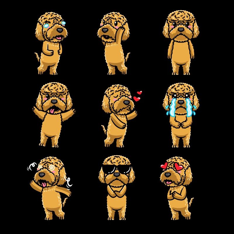 Kawaii Cockapoo Hund Emoticon