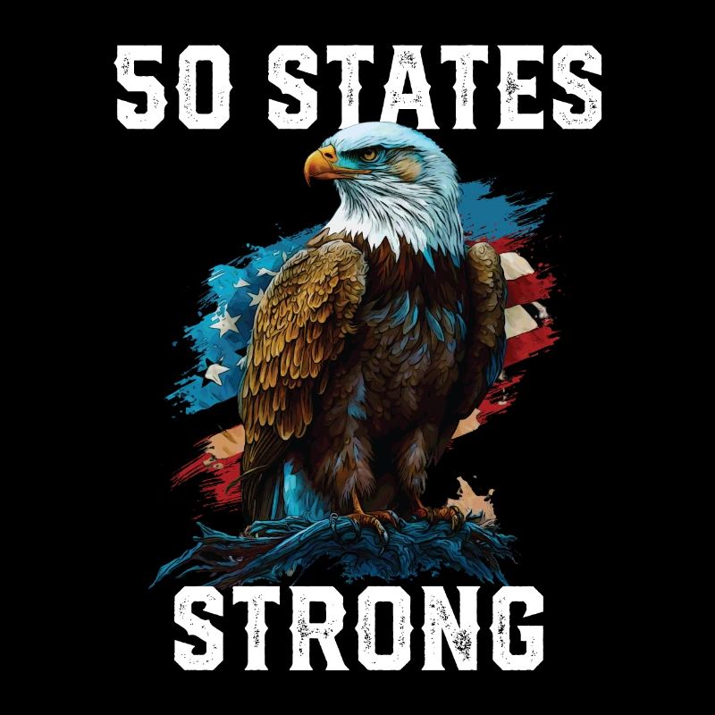 50 States Strong American Bald Eagle America 4th