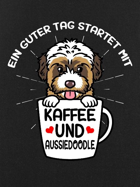 Coffee and Aussiedoodle dog