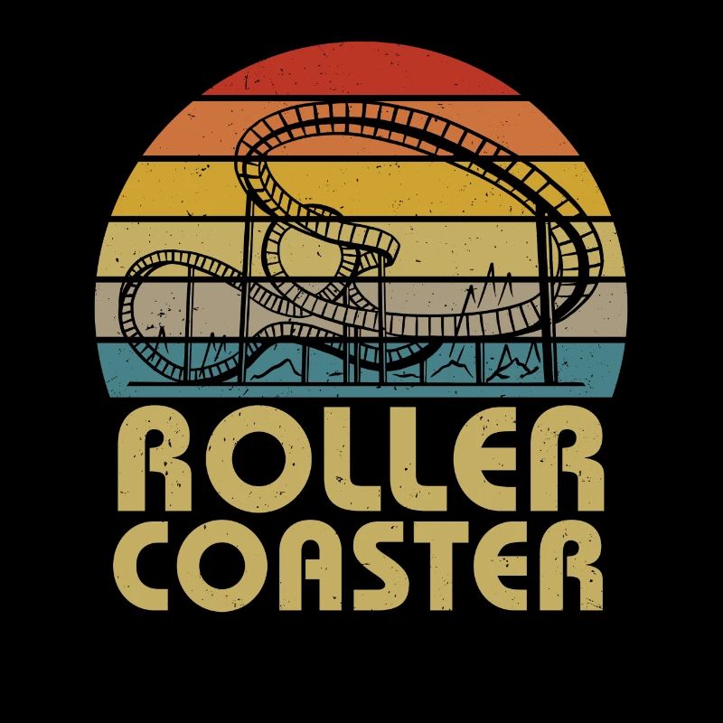 Vintage Theme Park Amusement Park Retro Roller Coa
