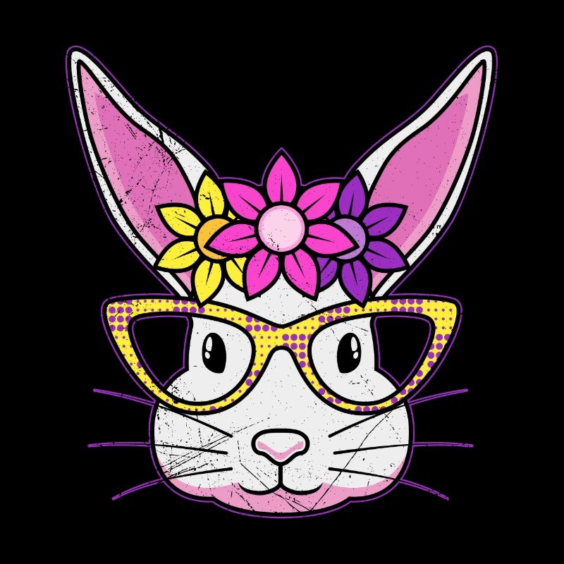 Hasengesicht Cooler Osterhase mit Brille