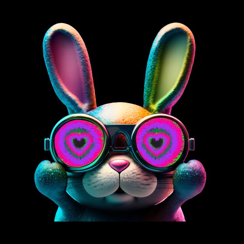 Hasengesicht Cooler Osterhase mit Brille