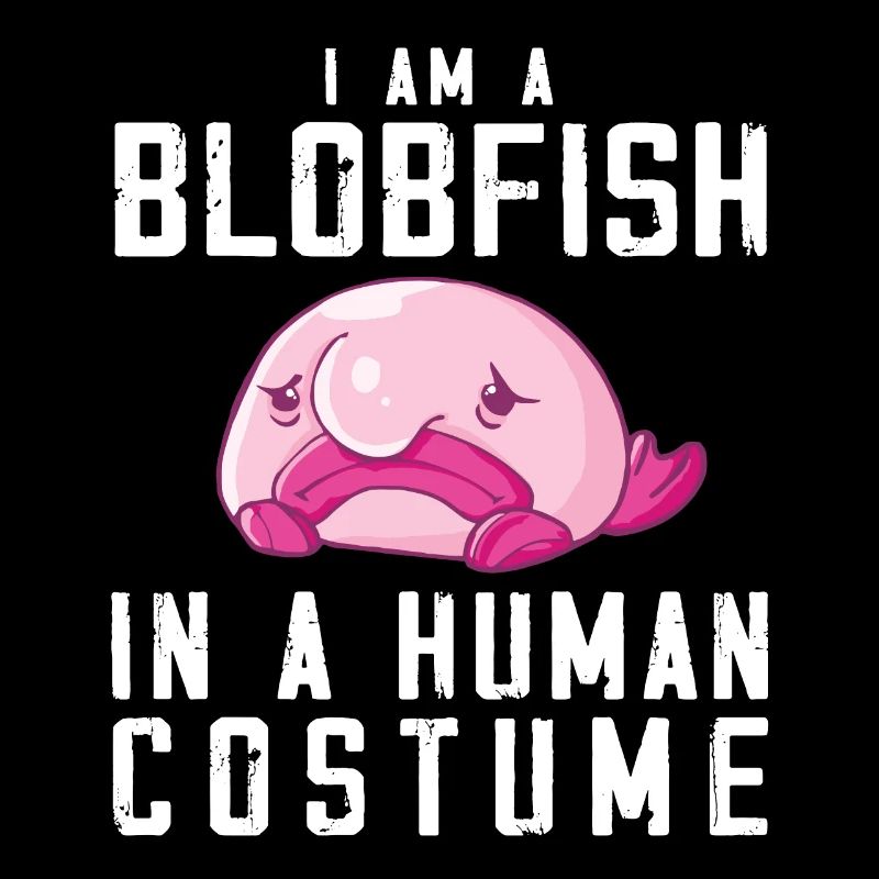 Costume de Blobfish - Visage de poisson Blob laid -