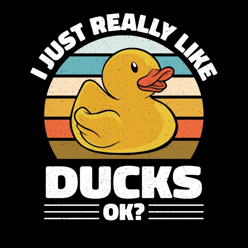 Retro Duckling Vintage I Just Really Like Rubber D