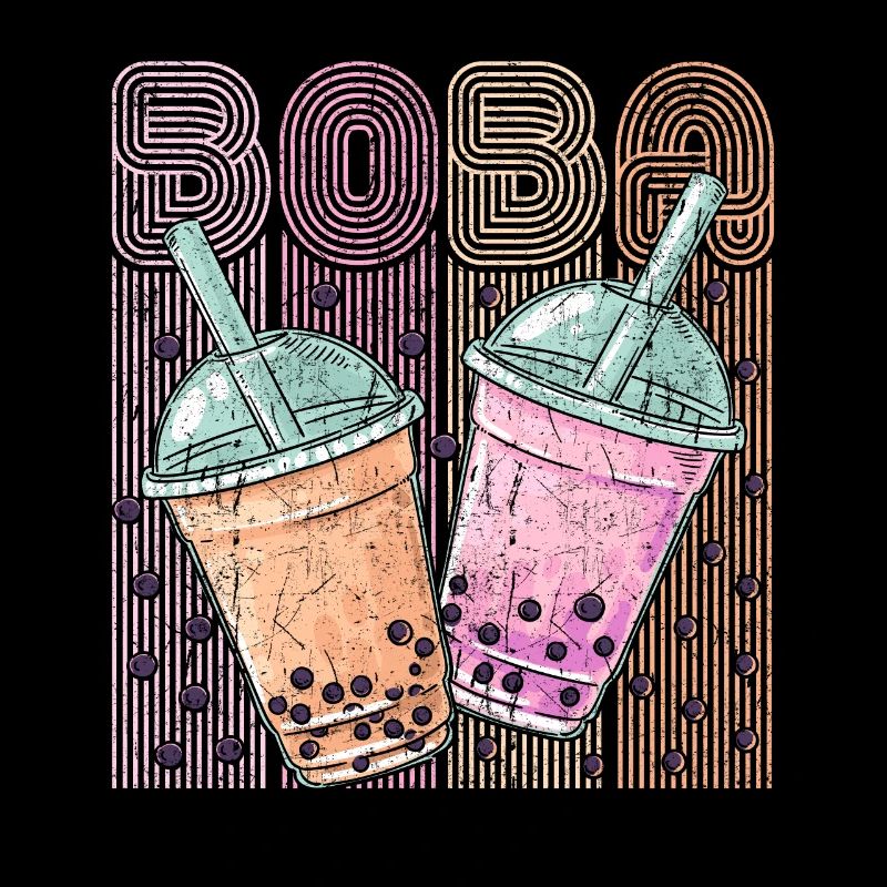 Boba Tea Design Bubbles Bubble Tea Retro Boba