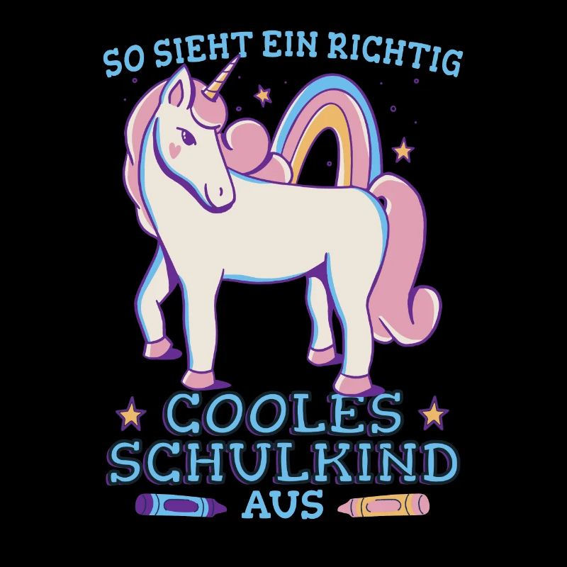 Einhorn Schulkind Mädchen Grundschule