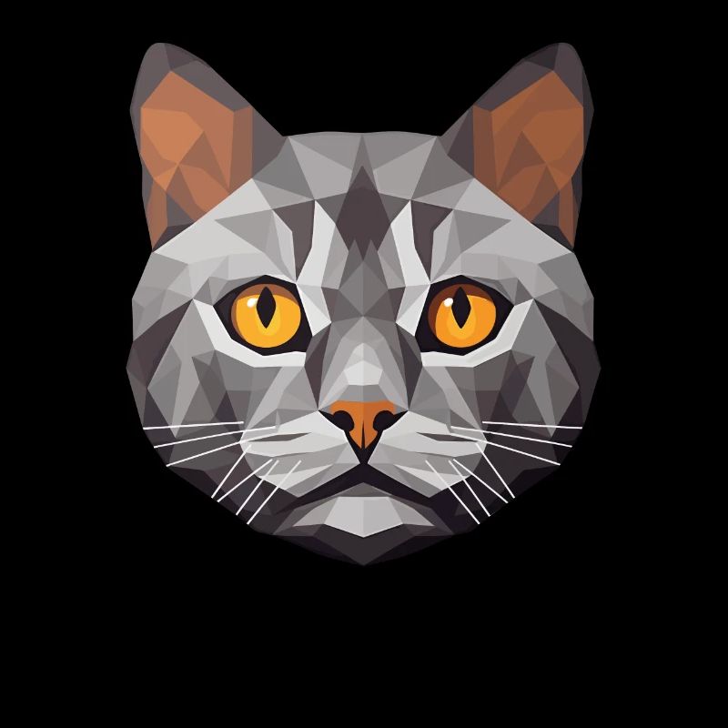 British Shorthair Cat BSH Low Polygon