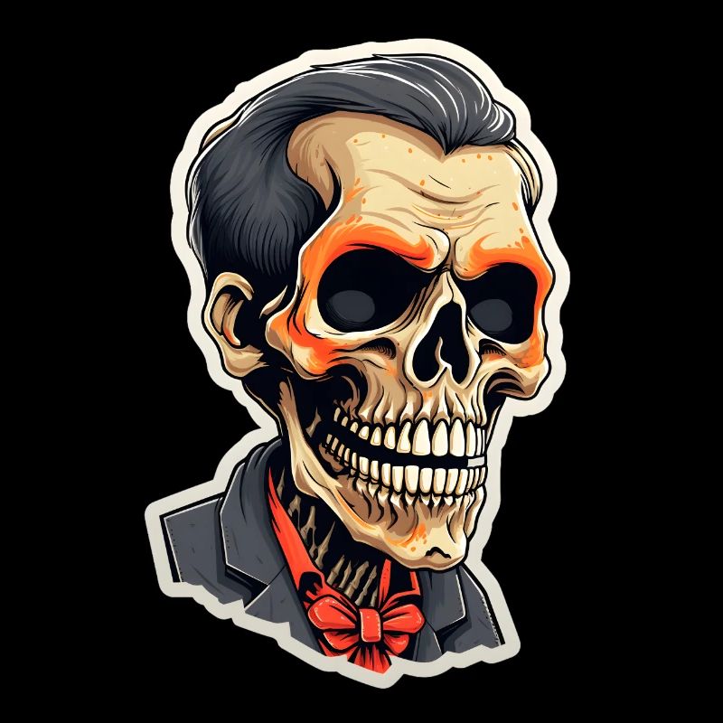 Skeleton Halloween Man Head