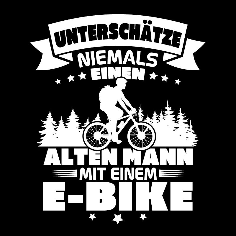 Alten mann mit einem e bike