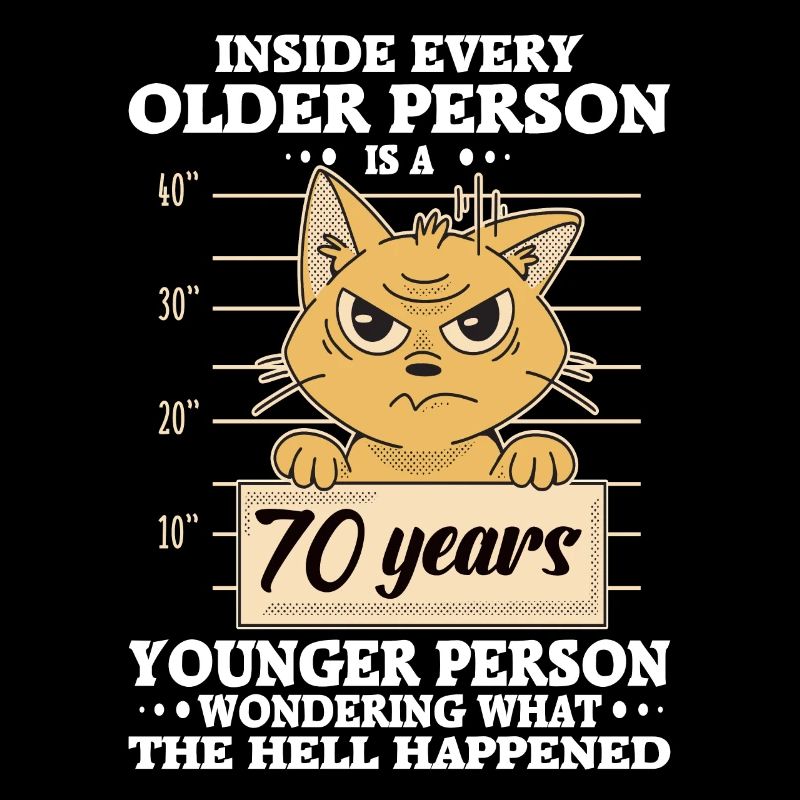 Chat stressé d’anniversaire de 70 ans