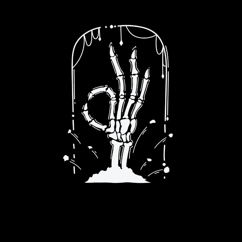 Tombstone and Hand Gothic Style